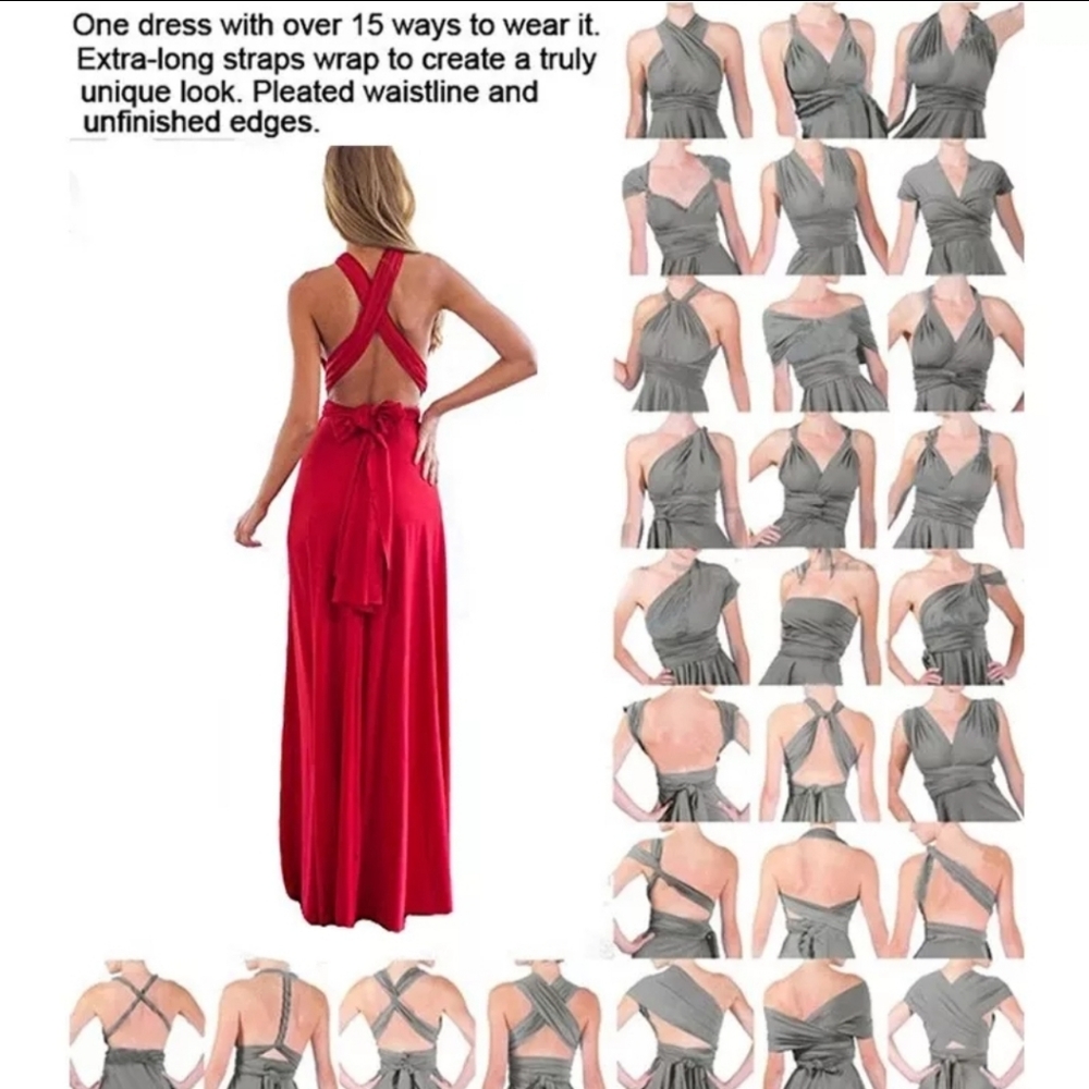 MULTIWAY WRAP CONVERTIBLE MAXI DRESS - Picture 3 of 4